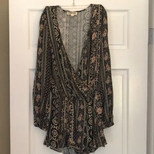 Patterned Long Sleeve Romper